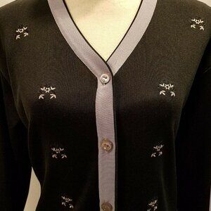 FASHIONIQUE Womens Top Shirt Black Embroidered